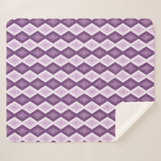 Lila Rautenmuster Sherpadecke (Vorderseite (Horizontal))