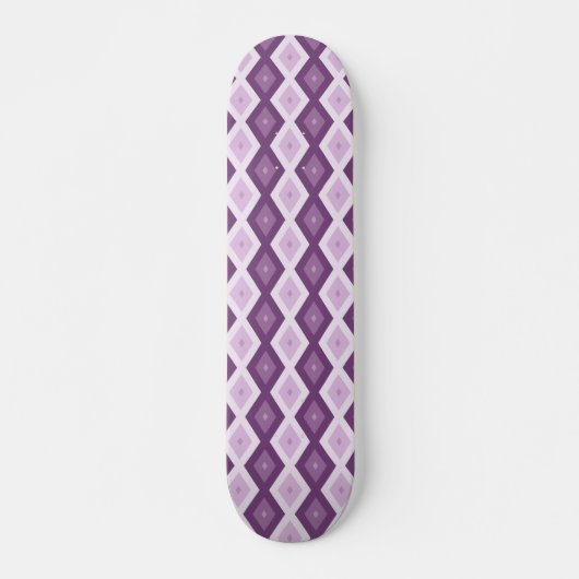 Lila Rautenmuster Skateboard (Vorne)