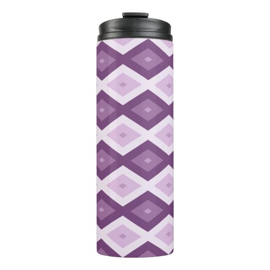 Lila Rautenmuster Thermosbecher (Vorderseite)