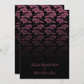 Lila Raven Gothic Hochzeitseinladung Einladung (Vorne/Hinten)