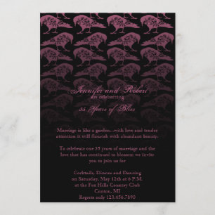 Lila Raven Gothic Hochzeitstag Einladung