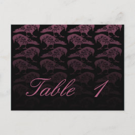 Lila Raven Gothic Wedding Tischnummer