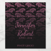 Lila Raven Gothic Wedding Wine Label Weinetikett (Einzelnes Label)