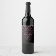 Lila Raven Gothic Wedding Wine Label