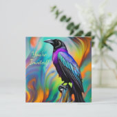 Lila Raven, Hintergrund für Nordlichter Einladung (Stehend Vorderseite)