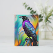 Lila Raven, Hintergrund für Nordlichter Postkarte (Stehend Vorderseite)