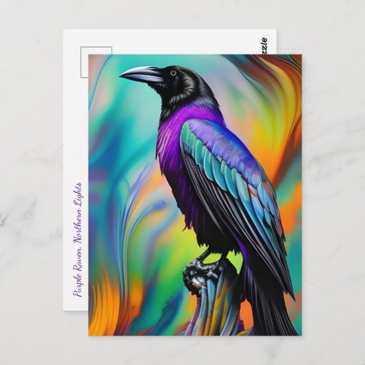 Lila Raven, Hintergrund für Nordlichter Postkarte (Vorne/Hinten)