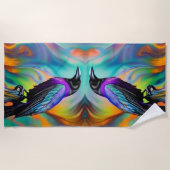 Lila Raven, Hintergrund für Nordlichter Strandtuch (Vorderseite)