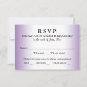 Lila Reaktion auf Hochzeiten RSVP Karte (Vorderseite)