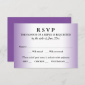 Lila Reaktion auf Hochzeiten RSVP Karte (Vorne/Hinten)