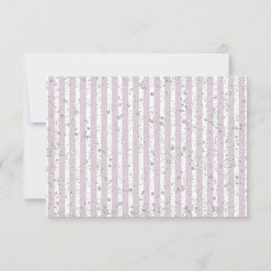 Lila Reaktion von Bläsern und Silber auf Hochzeite RSVP Karte (Rückseite)