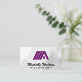 Lila Real Anwesen Logo Visitenkarte (Stehend Vorderseite)