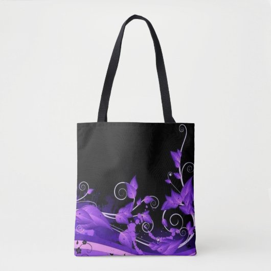 Lila Reben Tote Beutel Tasche (Vorderseite)