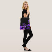 Lila Reben Tote Beutel Tasche (Am Model)