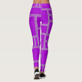 Lila Rechtecke Leggings (Rückseite)