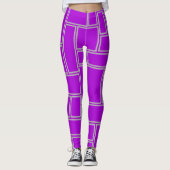 Lila Rechtecke Leggings (Vorderseite)