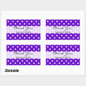 Lila Rectangle Custom Polka Dotted Danke Rechteckiger Aufkleber (Blatt)