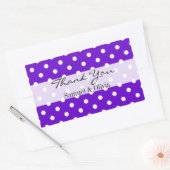 Lila Rectangle Custom Polka Dotted Danke Rechteckiger Aufkleber (Umschlag)
