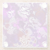 Lila Red Abstrakt Modern Marbella Fluid Art Glasuntersetzer (Rückseite)