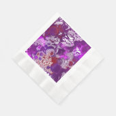 Lila Red Abstrakt Modern Marbella Fluid Art Serviette (Ecke)