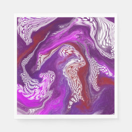 Lila Red Abstrakt Modern Marbella Fluid Art Serviette