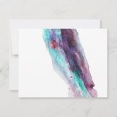 Lila Red Aqua Abstrakt Watercolor Wedding RSVP Karte (Rückseite)