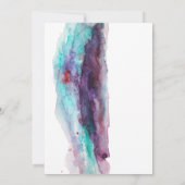 Lila Red Aqua Watercolor Moderne Save the Date Einladung (Rückseite)