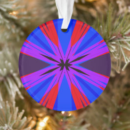 Lila Red Blue Black Star Sternexplosion Fun Vaporw Ornament