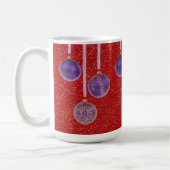Lila Red Glitzer Frohe Weihnachtsbaumklänge Tasse (Links)