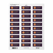 Lila Red Golden Royal Monogram Address Label (Vorne)