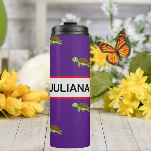 Lila Red Modern Turtle Tumbler Thermosbecher