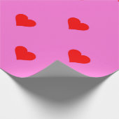 Lila Red Niedlich Simple Heart Pattern Geschenkpapier (Ecke)