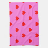 Lila Red Niedlich Simple Heart Pattern Geschirrtuch (Vertikal)