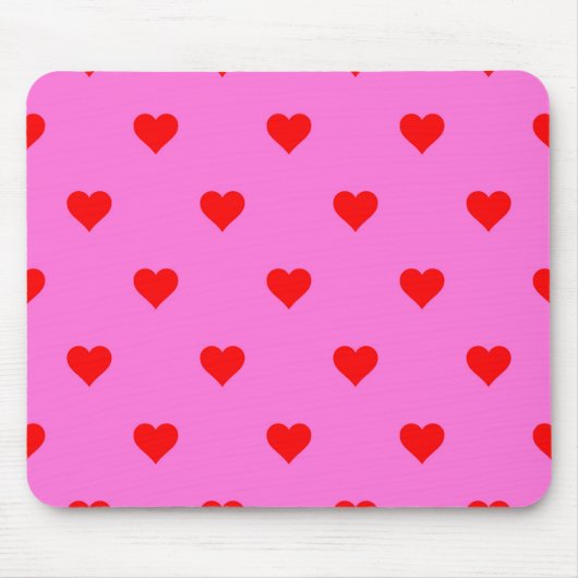 Lila Red Niedlich Simple Heart Pattern Mousepad (Vorne)