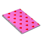 Lila Red Niedlich Simple Heart Pattern Notizblock (Rechte Seite)