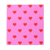 Lila Red Niedlich Simple Heart Pattern Notizblock (Vorderseite)