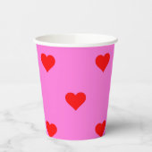 Lila Red Niedlich Simple Heart Pattern Pappbecher (Links)
