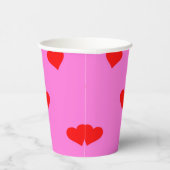 Lila Red Niedlich Simple Heart Pattern Pappbecher (Rechts)