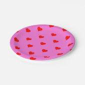 Lila Red Niedlich Simple Heart Pattern Pappteller (Schrägansicht)