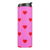 Lila Red Niedlich Simple Heart Pattern Thermosbecher (Nach links gedreht)
