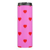 Lila Red Niedlich Simple Heart Pattern Thermosbecher (Rückseite)