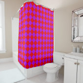 Lila Red Schachbrett Diamond Pattern Duschvorhang (Beispiel)