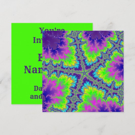 Lila Reef Starfish Einladung (Vorne/Hinten)