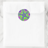 Lila Reef Starfish Runder Aufkleber (Tasche)