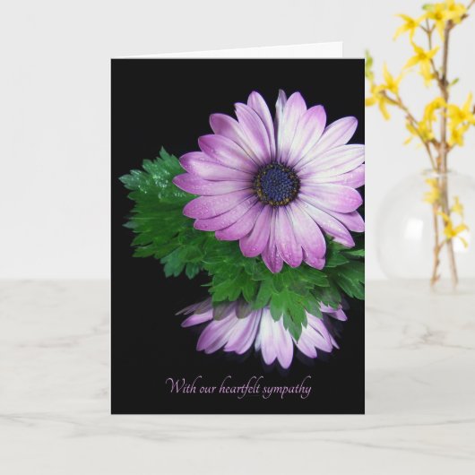 lila Reflexion über das Beileid Karte (Gelbe Blume)