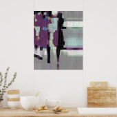 "Lila Regen" digitale Kunst Poster (Küche)