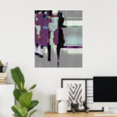 "Lila Regen" digitale Kunst Poster (Heimbüro)