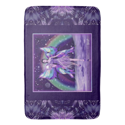 Lila Regen Fairy Bath Mat Badematte (Vorderseite Vertikal)