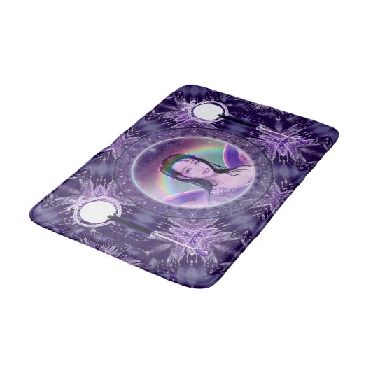 Lila Regen Fairy Bath Mat Badematte (Schrägansicht)