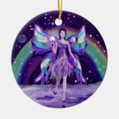 Lila Regen Fairy Keramik Ornament (Vorne)